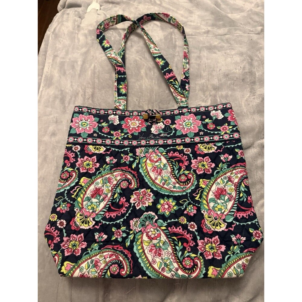 Vera Bradley Petal Paisley Quilted Floral Large Shoulder Tote Bag - Excellent